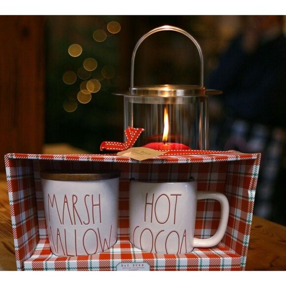 Rae Dunn MARSHMALLOW Cellar HOT COCOA Christmas Winter Mug Gift Set - Picture 2 of 4